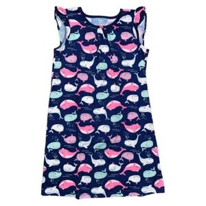 Carter's 6-7 dress Whales short sleeve blue